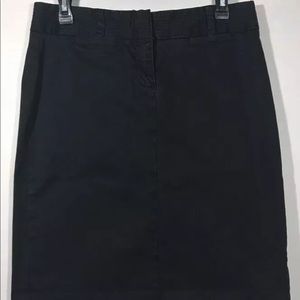 Black J Crew Stretch Pencil Skirt knee length